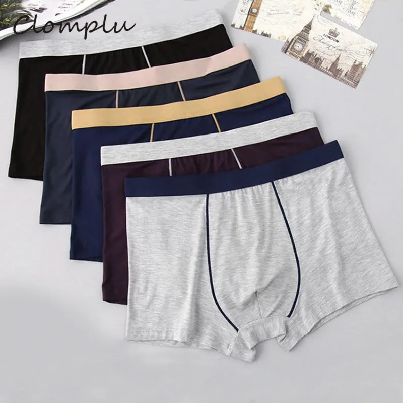 

CLOMPLU Male Underwear Boxer Shorts Comfortable Men's Panties Gay Underwear Men Underpants Black Plus Size 7XL 2020 New