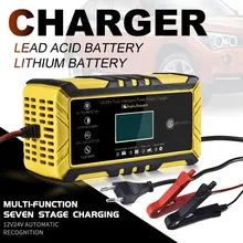 12V-24V 8A Full Automatic Battery Chargers Car Battery Chargers Power Puls Repair Chargers Wet Dry Lead Acid Digital LCD Display