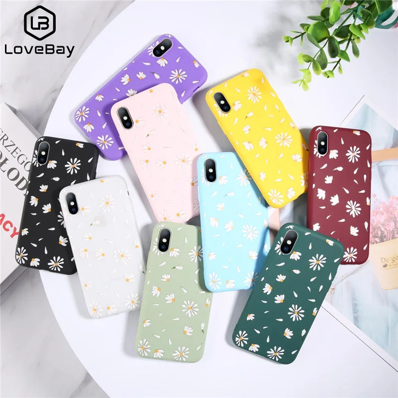 Lovebay Конфета цветной цветок мягкие чехлы для телефонов iPhone 6 7 6s 8 Plus ромашка