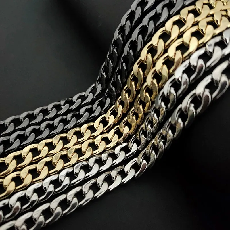 

Hip Hop Link Chain Cuban Necklace for Men Women Curb Cuban Link Chain Hiphop Necklace For Men Gold Silver Chains Necklaces Gift