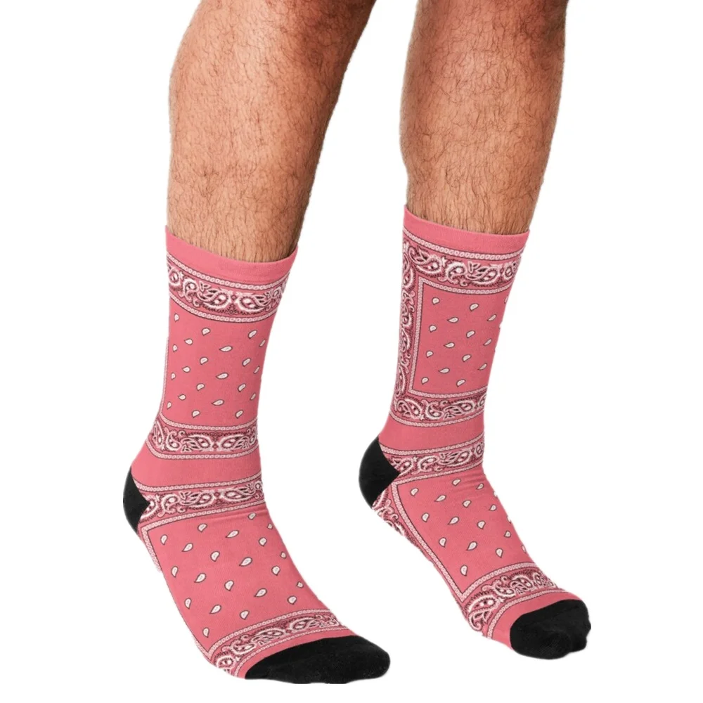 

2021 мужские носки Харадзюку бандана розовые носки с принтом индивидуальные счастливые хип-хоп новые круглые повседневные сумасшедшие носки...