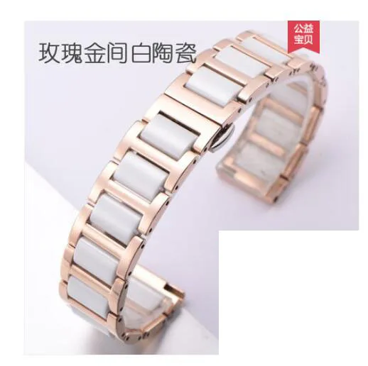 rosegold white 22 мм 20 мм бабочка керамический ремешок для zenwatch Ticwatch s s2 1 2 E Pro samsung Galaxy watch 46 42 мм активный 2 шестерни s2 s3 браслет - Цвет ремешка: rosegold white