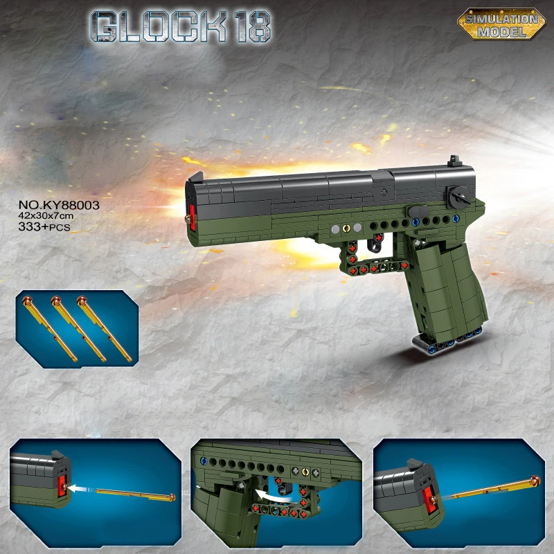 

88001-004 Military Weapon Gun Model Desert Eagle Building Blocks DIY Shooting Game Assembly Bricks Toys for Children Boys Gifts