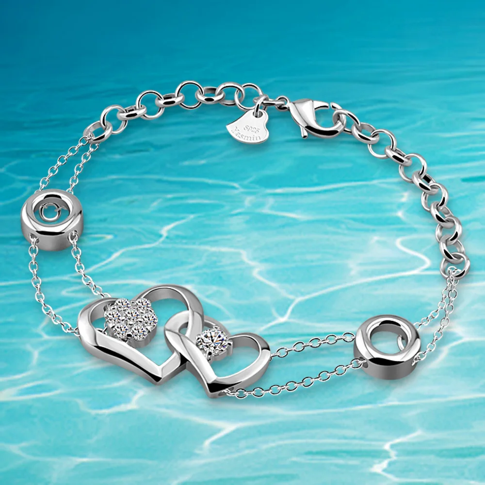 Милый романтический женский браслет из стерлингового серебра 925 пробы для женщин