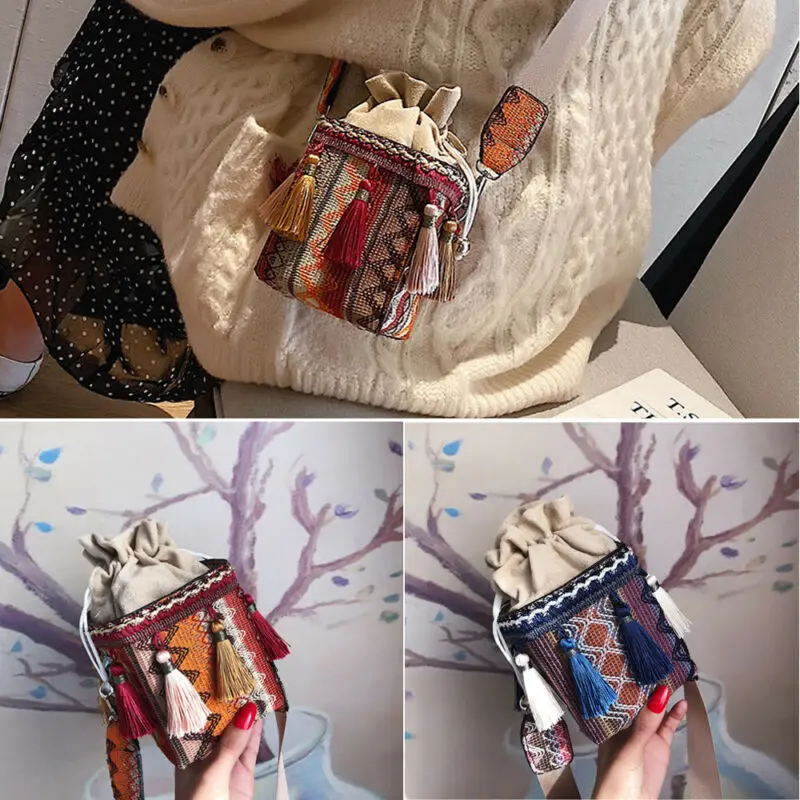 Женская сумка через плечо с кисточкой | Багаж и сумки