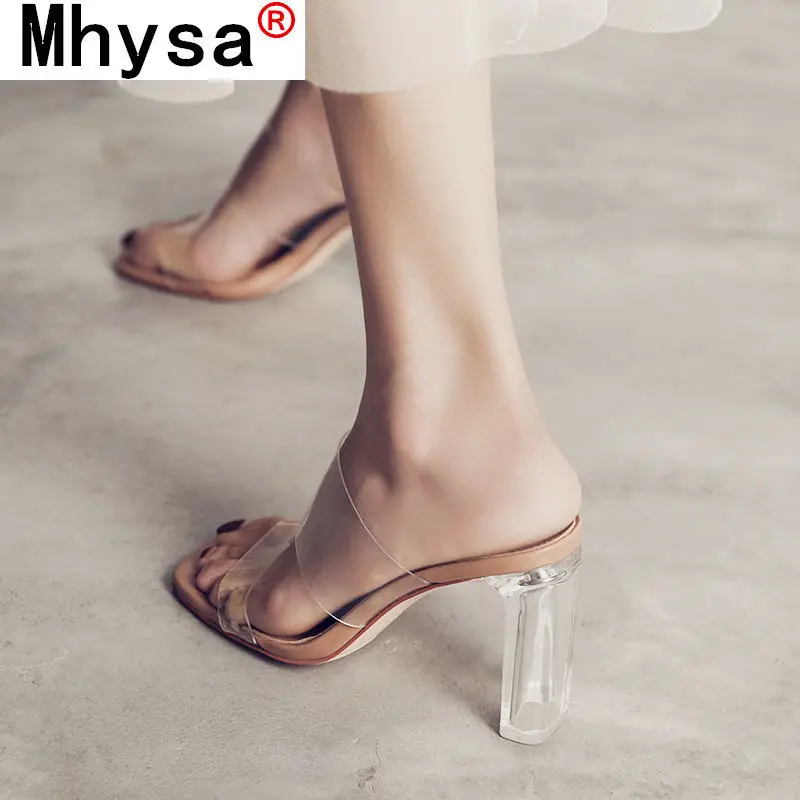 2021 Fashion Women's Shoes Summer New Outdoor Walking Transparent Sandals Women's Formal Wear Open Toe Sexy Crystal High Heels
