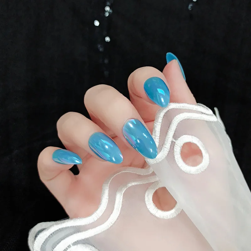 1 коробка накладные ногти в европейском и американском стиле матовая серебряная