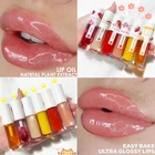 Натуральное растительное масло для губ с высоким блеском, увлажняющий сухой цветок, сияющее масло для губ, питательное масло для губ, блестящий блеск для губ