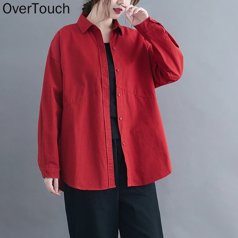 

2021 Spring Summer Plus Size Women Blouse Shirt Office Lady Tops Tunic Cotton Long Sleeve Clothing Loose Button Cardigan