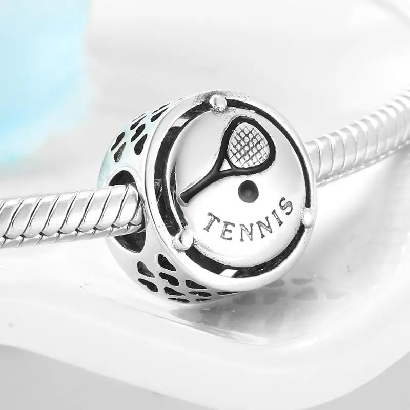 Подлинное 925 пробы серебро рукоделия круглая форма волейбол Шарм драгоценные