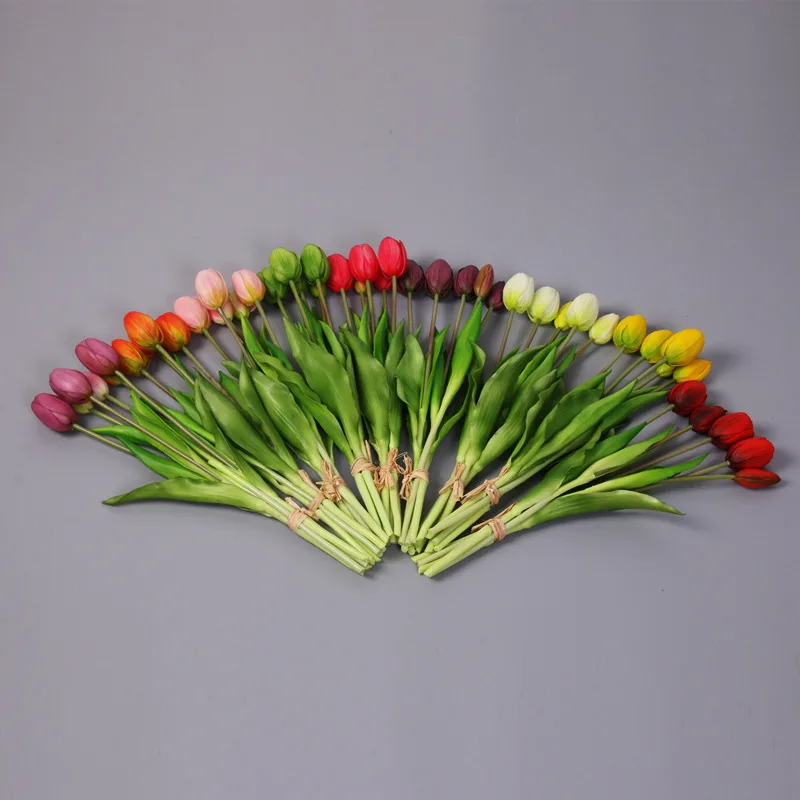 5pcs Artificial Tulip Flowers Single Long Stem Bouquet 40cm Wedding Fake Flower Home Decor Real Touch Simulation Plant | Дом и сад