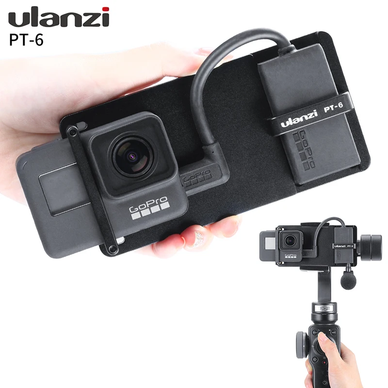 Ulanzi PT 6 Gopro Vlog Plate с микрофоном адаптер для 3 осевого карданного подвеса Moza Mini S Smooth 4