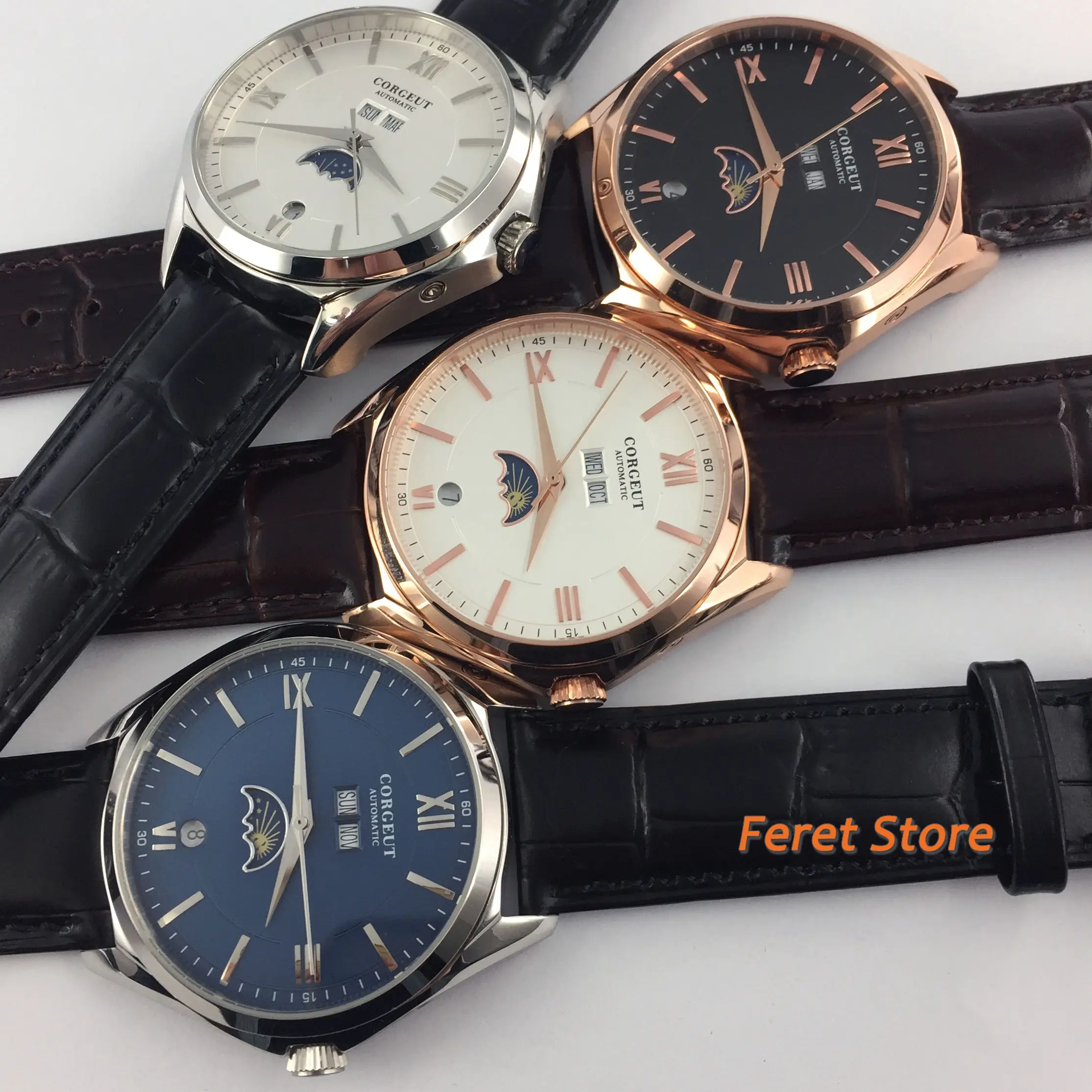 Часы мужские механические водонепроницаемые 41 мм с корпусом из нержавеющей