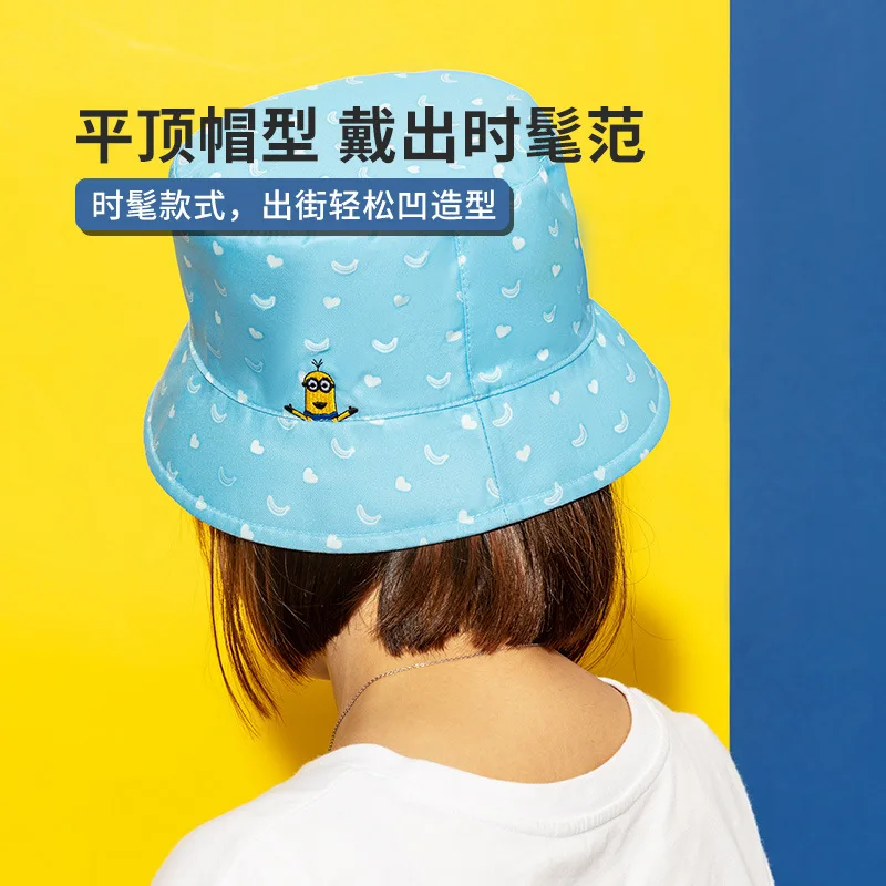 Миньоны детские шапки милые рыбацкие двухсторонние рыбака универсальные для