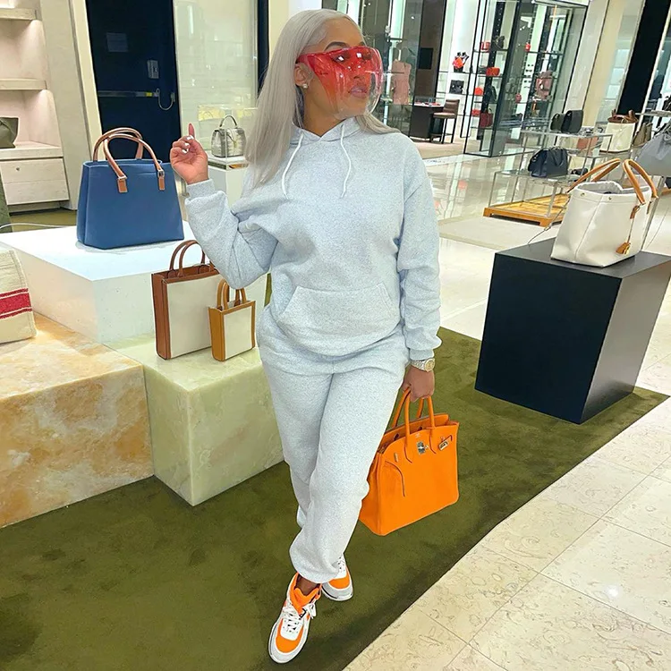 

Chocomist Two-pieces Casual Solid Women Hooded Women Pant Set M20773