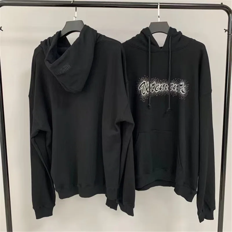 

Высококачественные пуловеры Стразы VTM, свитшоты 2021fw с капюшоном для мужчин и женщин, худи с украшениями