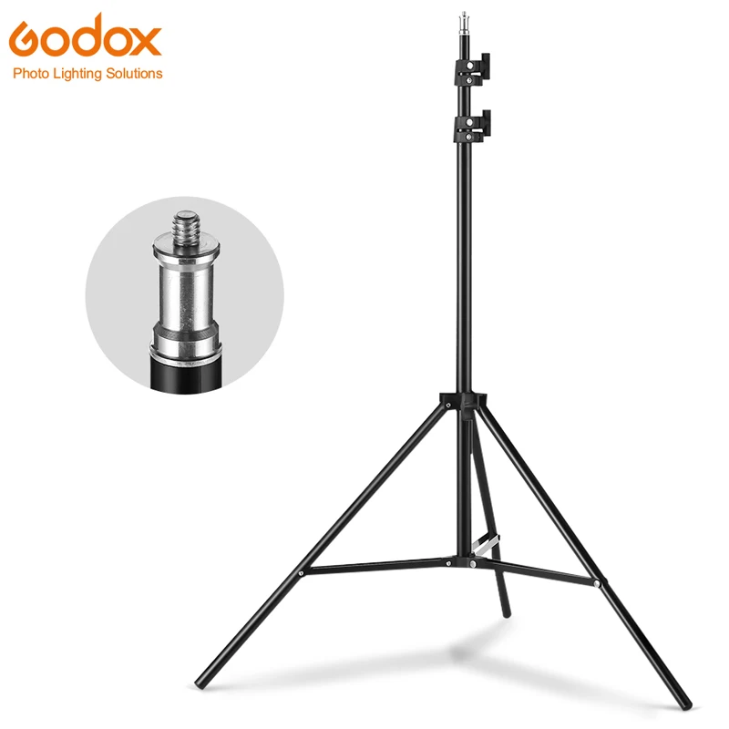 

Штатив-тренога Godox для светильник щения для сверхмощной видеосъемки, 2 м, с винтом 1/4 дюйма, для держателя лампы софтбокса светодиодный свето...