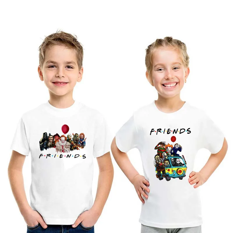 Camiseta de Horror para niños y niñas, camisa con estampado divertido de Michael Myers, Jason, Halloween, ropa de bebé, Tops,HKP5466