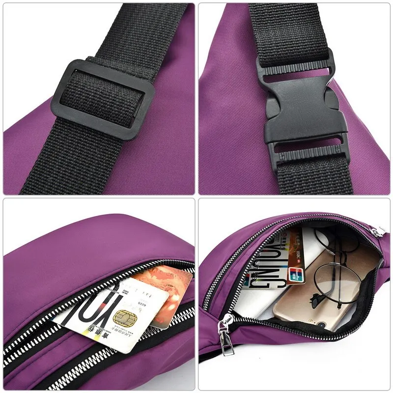 

New unisex men waist bags women banana pink fanny pack men belt bag black geometric waist packs laser chest phone pouch