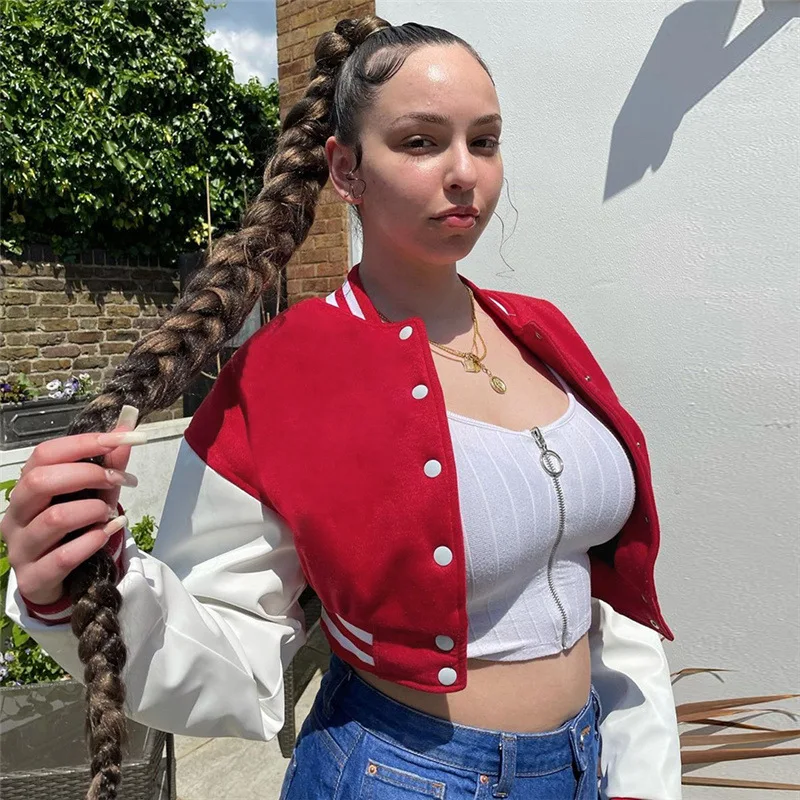 Женские пальто и куртки бейсбольная униформа в стиле хип-хоп Уличная