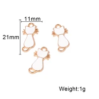 white cat animal charm pendants gold jewelry making finding diy bracelet necklace earring accessories handmade tools 20pcs