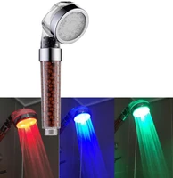 led light shower head bath showerhead temperature control sensor high pressure rainfall spa 3 color water saving mineral filter