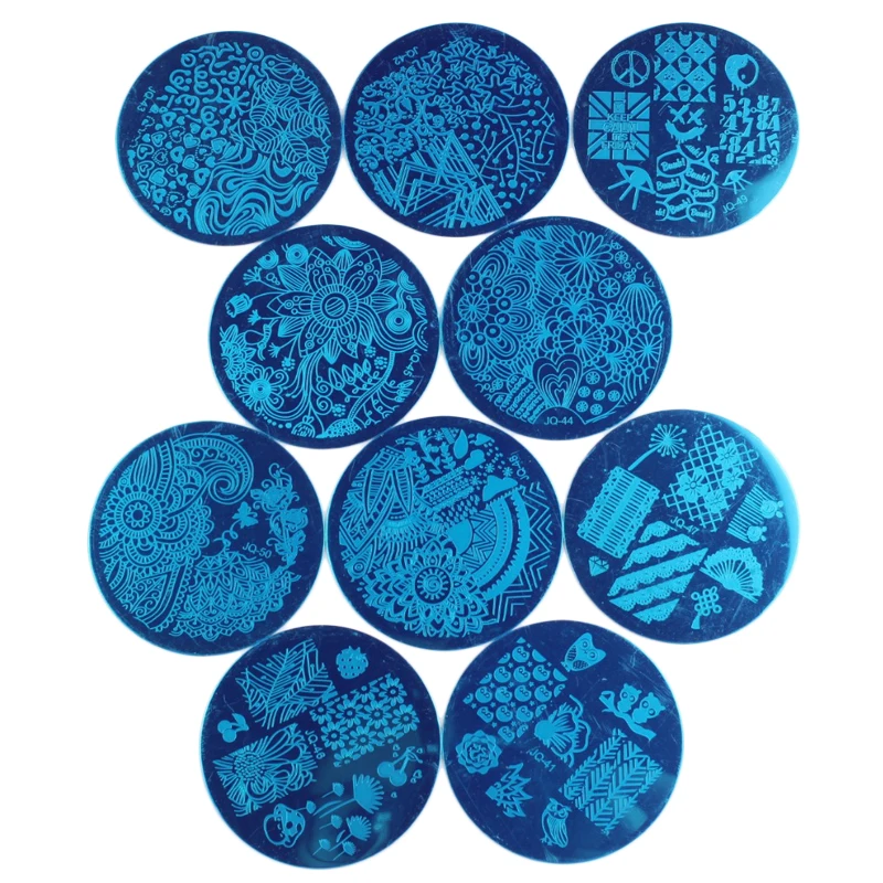 Finger Angel 10Pcs Lace Flower Line Nail Stamping Plates Strawberry Owl Design Template + 1 set Mini Stamper&ampScraper | Красота и