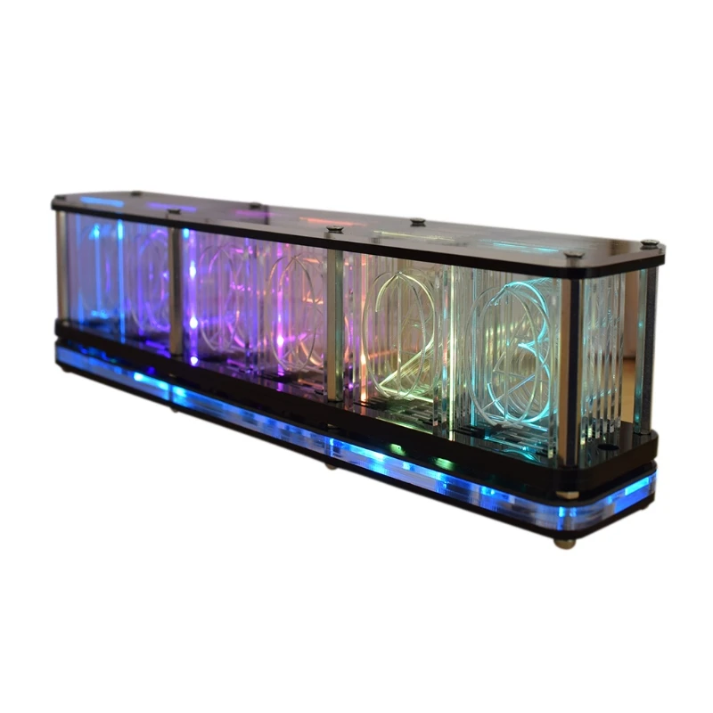 

DIY Kits RGB LED Imitate Glow Tube Clock LED Music Spectrum Time tube Night light Full Color RGB Home Decoration Gift P82D