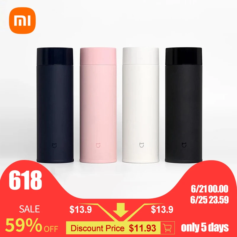 

Xiaomi Mijia Mini Thermos Bottle 350ML Portable Stainless Steel Thermos Cups Double-layer Vacuum Heat Preservation Water Mug