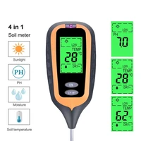 4 in 1 digital soil moisture meter ph meter temperature sunlight tester for garden farm lawn plant with lcd displayer