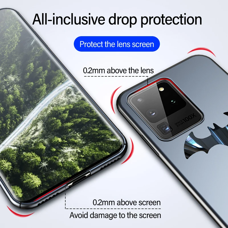 Ultra-thin Metal Bat Matte PC Phone Case For Samsung Galaxy S21 S20 S10 E 5G S9 S8 Note 20 10 9 8 Plus Protection Cover