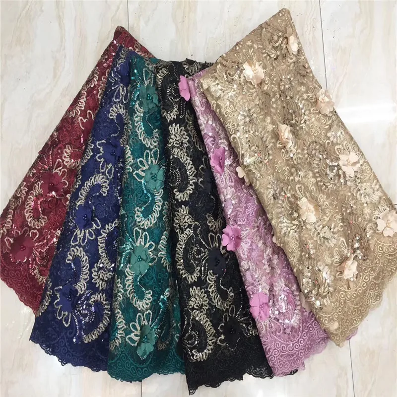 Fashion Purple Indian George Fabrics 2018 High Quality African Fabric With Guipure Handcut Sequins Lace white | Дом и сад