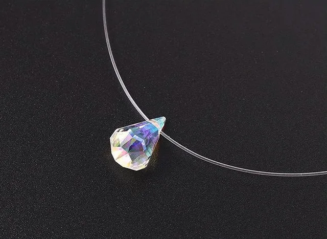 Трендовое ожерелье-чокер с кристаллами Swarovski, прозрачная леска, модные ювелирные изделия для женщин, подарки на день Святого Валентина - Окраска металла: 4-2