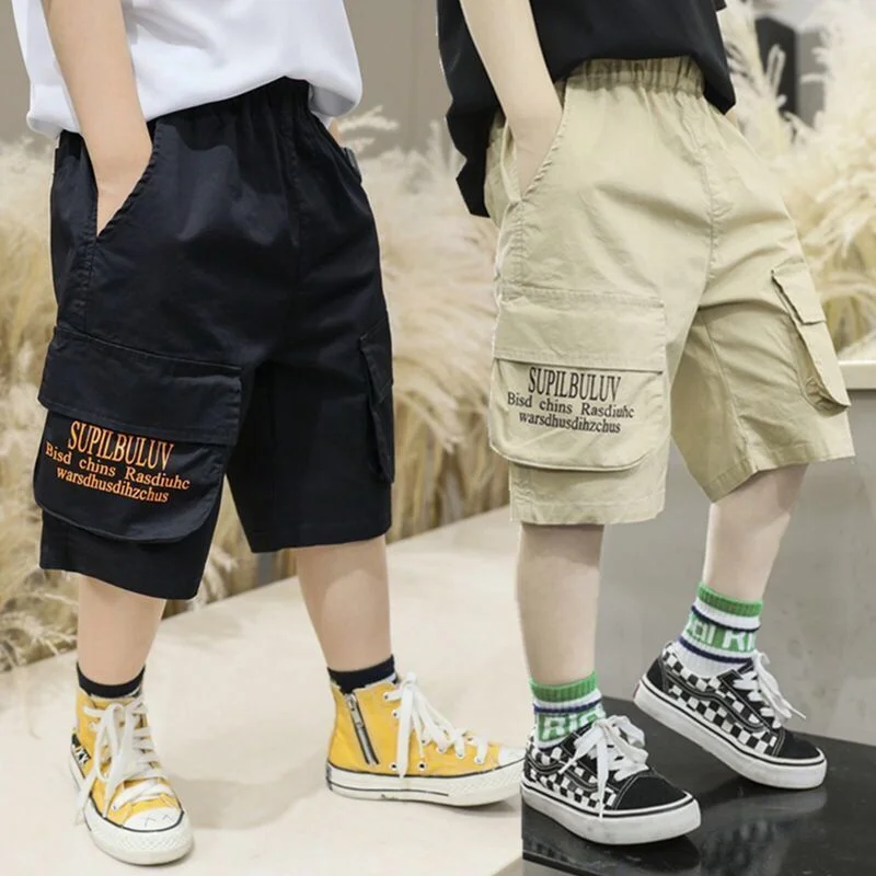 

Boys Pants Summer Thin Shorts 2021 New Children's Clothing Big Kids Five-point Overalls Casual Style