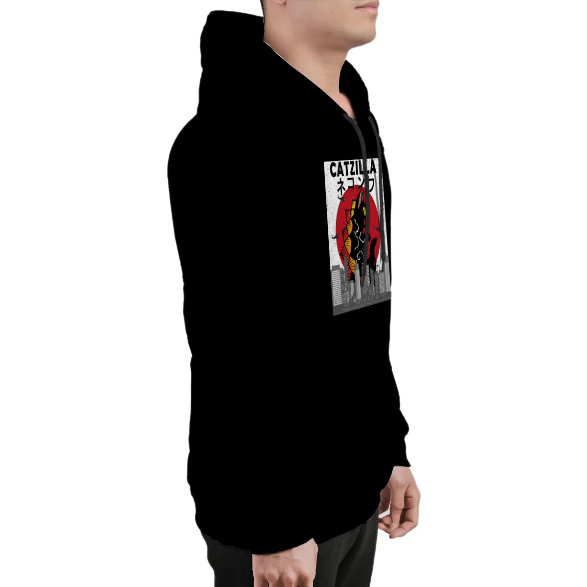 

Men's Hoodie Vintage catzilla Japanese sunset catCouples Matching Punk Oversized sweatshirt women Hoody Sweat Capuche 37083