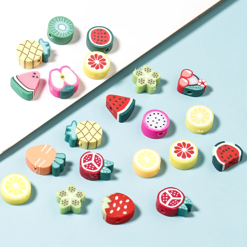 

50Pcs/lot 5mm Fruit Beads Polymer Clay Beads Mixed Color Polymer Clay Spacer Beads For Jewelry Making DIY Handmade Jewelry Craft
