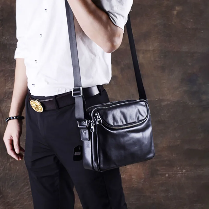 Мужская сумка через плечо AETOO из воловьей кожи большой емкости трендовая