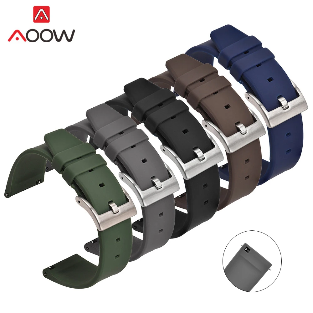 

18mm 20mm 22mm Sport Silicone Strap Watchband for Samsung Galaxy Watch Active2 Gear S2 S3 Huawei Amazfit Men Replace Rubber Band