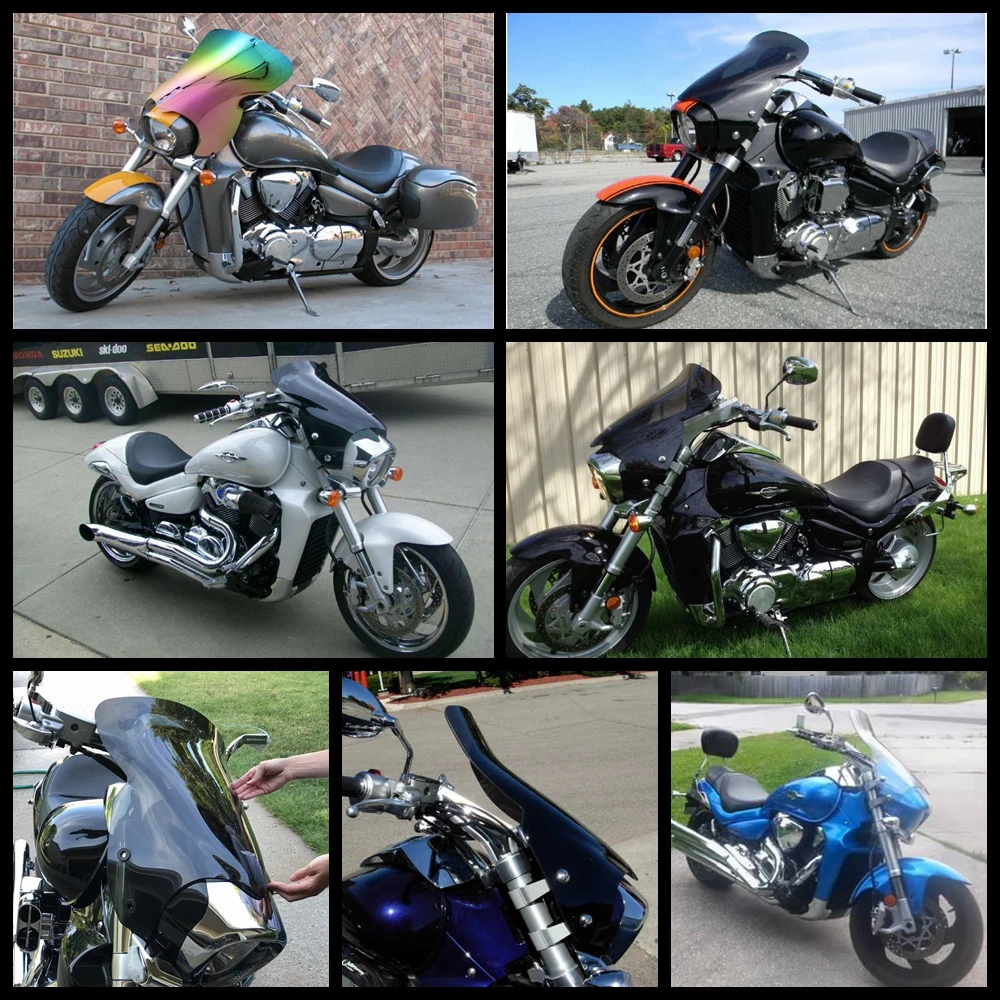 PC ветровое стекло дефлектор с кронштейном зажимы для Suzuki Boulevard M109R Boss/Ограниченная серия 2006-16 M50 M90 M109R M109R2
