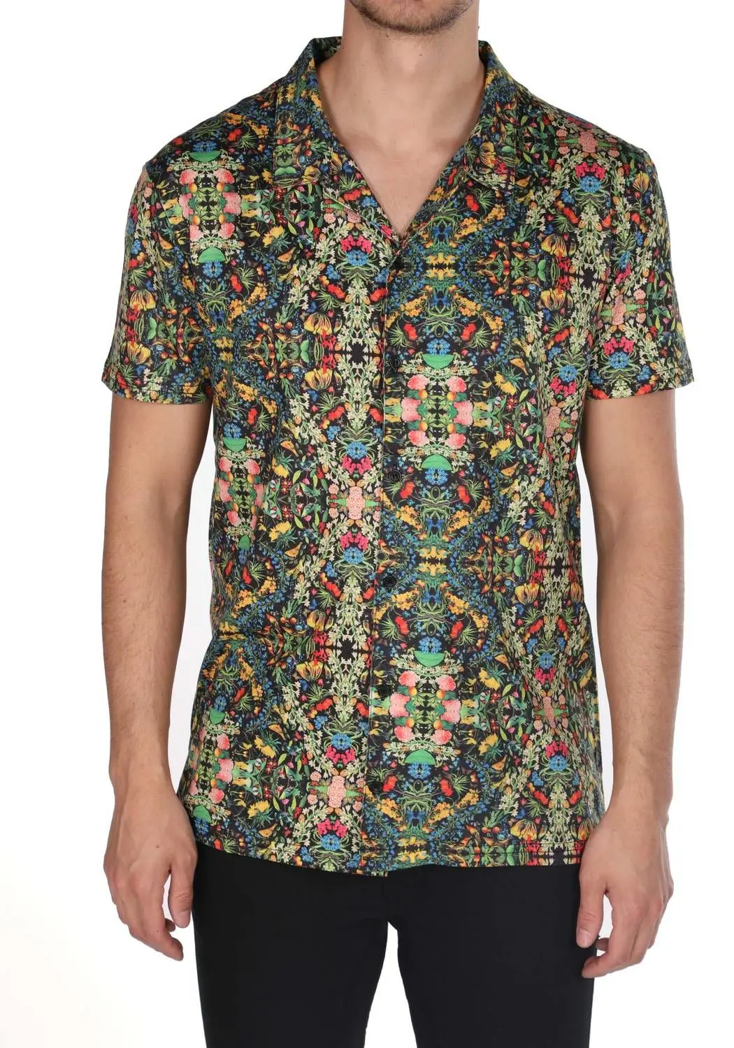 

Markapia Desenli Yeil Ksa Kollu Gmlek