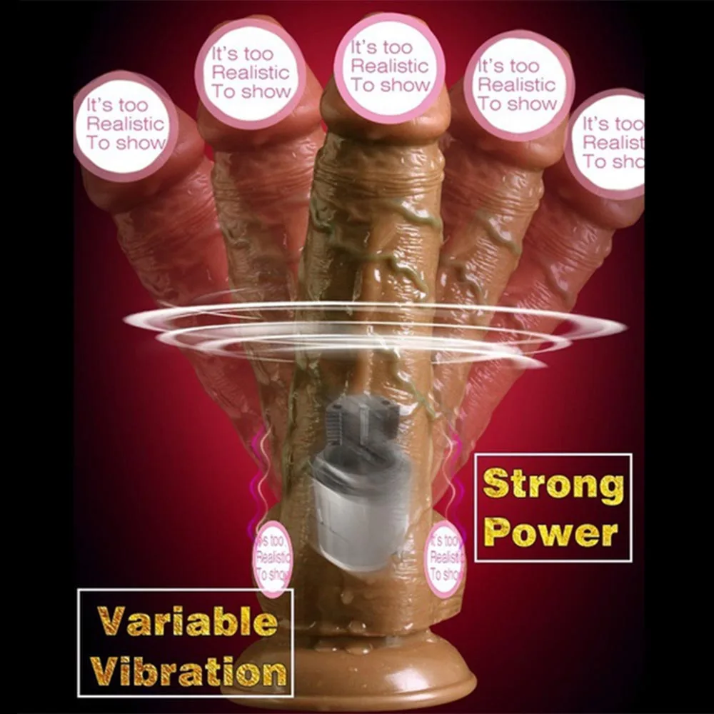 Реалистичный эротический фаллоимитатор вибратор с подогревом большой член