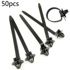 50 шт. нейлоновые кабельные стяжки, фиксированные крепежные зажимы, автомобильные крепления, зажимы для проводов, автомобильный шланг, комплект крепежных ремней на молнии