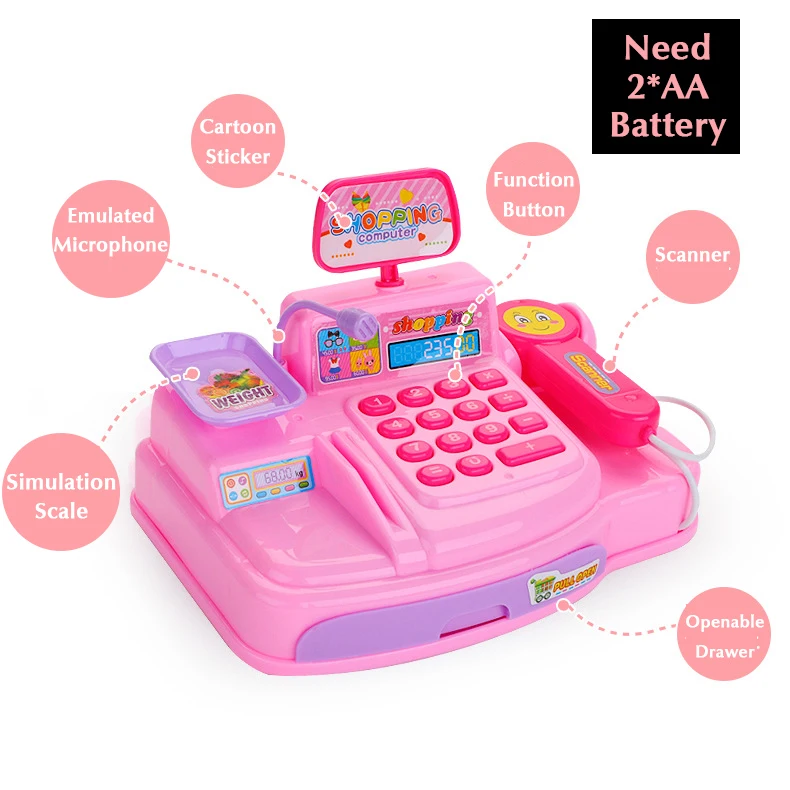 Детский сверкающий игрушечный симулятор супермаркета игрушка-касса детский