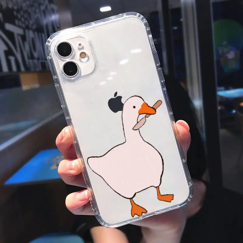

Untitled Goose Game Interesting Duck Game Phone Case Transparent for iPhone 11 12 mini pro XS MAX 8 7 6 6S Plus X 5S SE 2020 XR