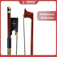 lommi 44 full size violin bow brazilwood stick black horsehair ebony frog abalone shell slide for beginner practice nice tone