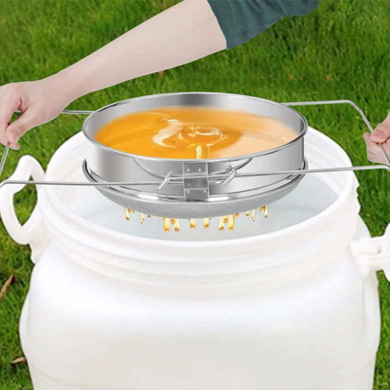 

Stainless Steel Honey Filters,Double Sieve Honey Strainer Honey Extractor Beekeeping Equipment Mesh Filter Honey Tools