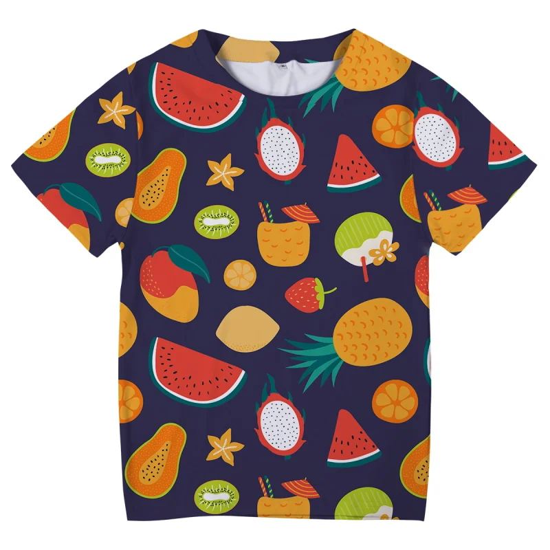 

Детские футболки YOUTHUP, топы с забавным 3D-принтом, Детская футболка, уличные рубашки с изображением фруктов, наряд для родителей и детей