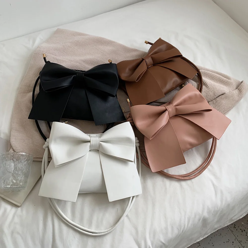 

Bolsas Feminina Fashion Bowknot Shape Solid Color Tote Shoulder Bag Casual Ladies Crossbody Bags PU Leather Small Purse
