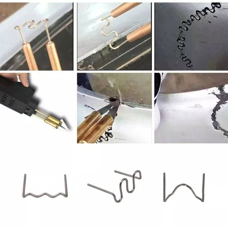 Горячий степлер термоскобы набор для ремонта пластика 100 шт. 0 6 полуволнистый