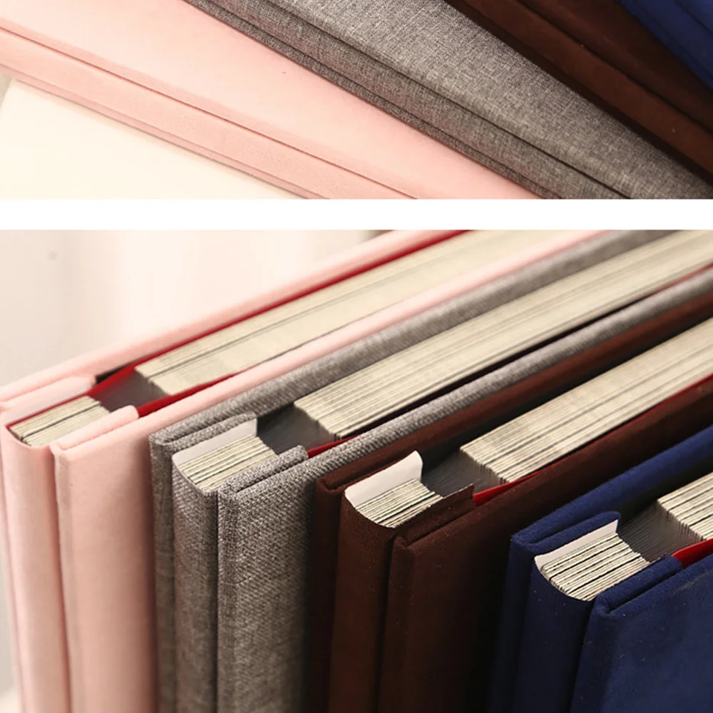 

High-grade suede embroidery photo album DIY Handmade Scrapbook Wedding Kids Memory Photo Book Sticky Type Home Decor